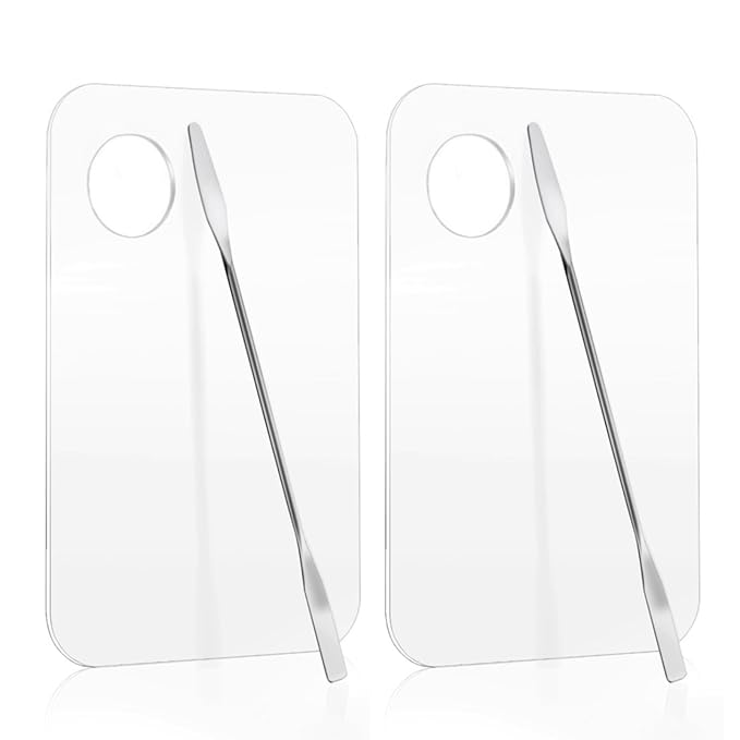 2 Pcs Acrylic Cosmetic Makeup Palette with 2