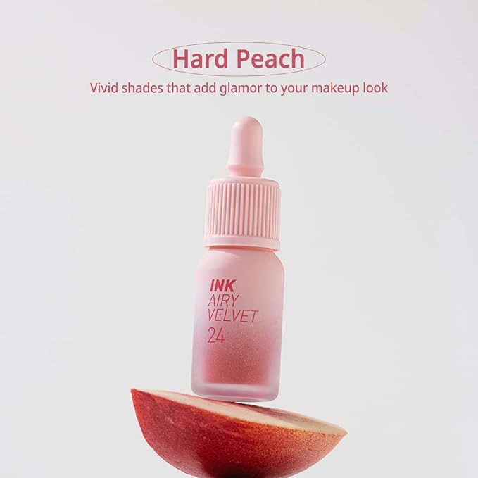Peripera Ink Airy Velvet Lip Tint | High-Pigmentation, Lightweight, Soft, Moisturizing, Not Animal Tested (024 HEAVENLY PEACH)