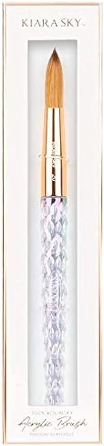 Kiara Sky Crystal Acrylic Kolinsky Nail Brush Clear, #20