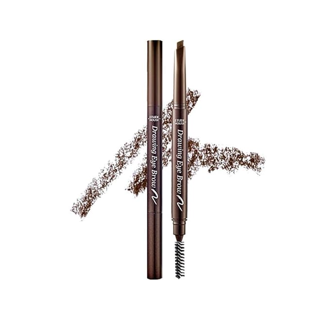 ETUDE Drawing Eye Brow 0.25g #1 Dark Brown | Long Lasting Eyebrow Pencil | Soft Textured Natural Daily Look Eyebrow Makeup