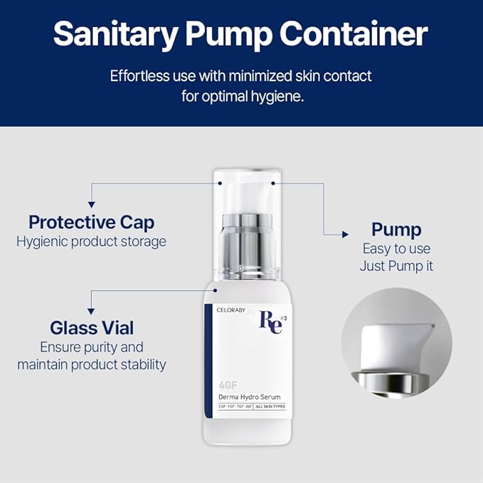 CELORABY 4GF Derma Repair Hydro Serum - Hydrating Serum with Quadruple Peptides, Niacinamide, and Hyaluronic Acid for Smooth, Healthy-Looking Skin (1.01 fl. oz)