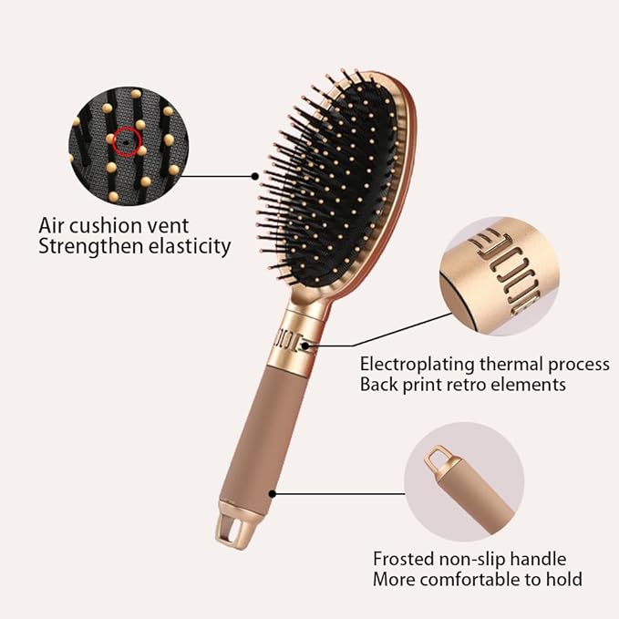 3 Pieces Hair Brush Comb Set Paddle Brush Detangle Hair Brush for Men and Women Wet, Dry, Curly and Straight Hair