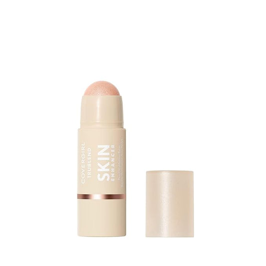 CoverGirl Trublend Skin Enhancer Highlighter Balm Stick, 310 Moonlight, Vegan Formula, Easy to Use, Glides on Effortlessly, Non-Greasy, Doesn't Crease, 0.21oz