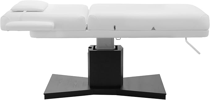 SKINACT Milo 3.0 Motor (with Independent Leg Adjustment) Electric Massage & Facial Bed/Table White top and Dark Brown Base