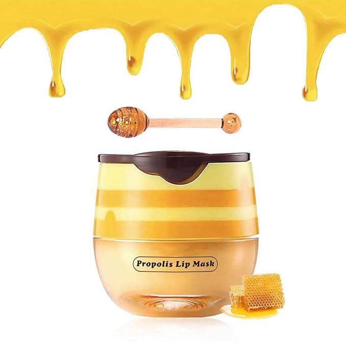 Honey Lip Balm, Honey Strawberry Apple Watermelon Lip Mask Overnight, Moisturizing Lip Sleeping Mask, Vitamin E Lip Masks, Repairs And Prevents Chapped Lips (Honey)