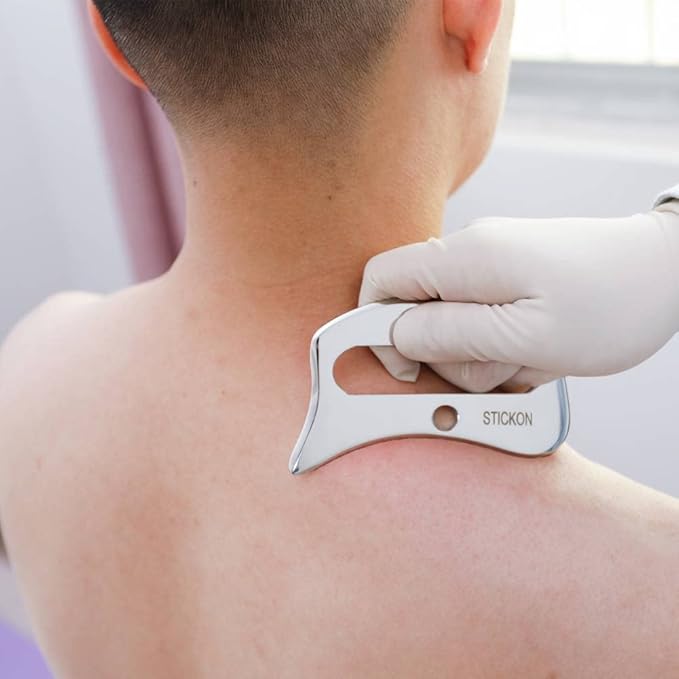 STICKON Stainless Steel Gua Sha Scraping Massage Tool Set IASTM Tools Great Soft Tissue Mobilization Tool (STICKON-28)