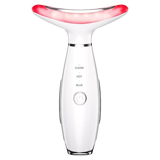 3-in-1 Beauty Massager for Face and Neck, Based on Triple Action LED, Thermal, and Vibration Technologies for Skin Care,Improve,Firm,Tightening and Smooth