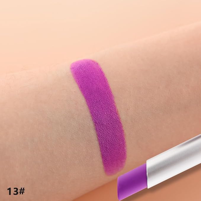 Purple Matte Lipsticks Lip Stain for Women - Pigmented Lip Crayon & Face Paint Stick for Everyday Halloween Birthday Party Wear, Younger-Looking Lip Makeup, Lápiz labial morado para mujer 13
