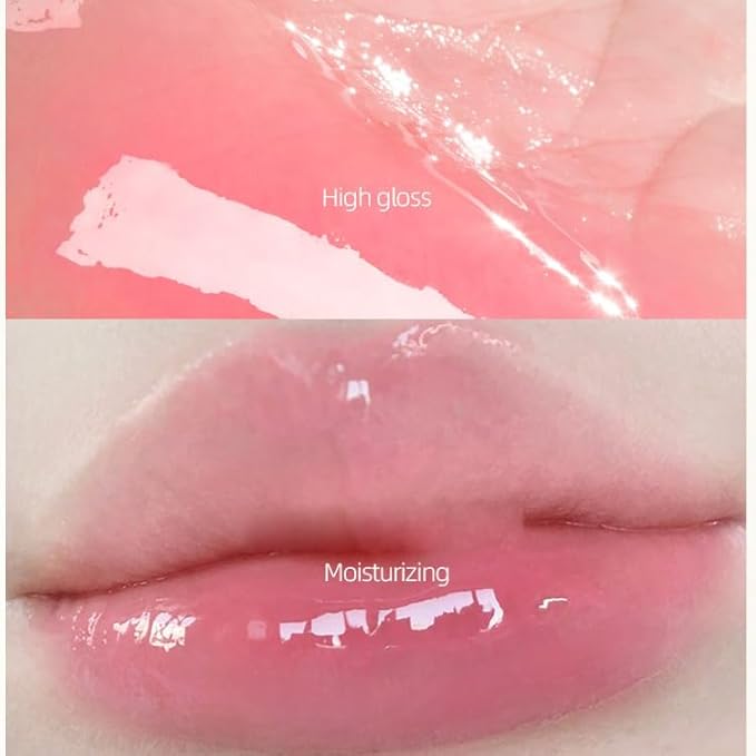 1 PC Macaron Canned Lip Essence High Glossy Lip Jelly, Mirror Effect Lip Glaze Mirror Effect Lip Balm, Moisturizing & Plump Lip Gloss (L02, 6g)