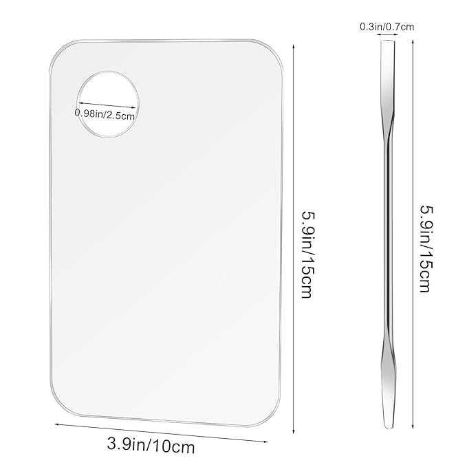 Acrylic Cosmetic Makeup Mixing Palette,2 Pcs Makeup Mixing