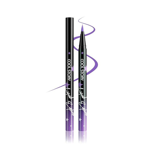 COOL STORY Liquid Eyeliner Waterproof Smudge Proof Eye Liner, 24H Long-Lasting, 0.6ml/0.02 fl.oz (Purple)