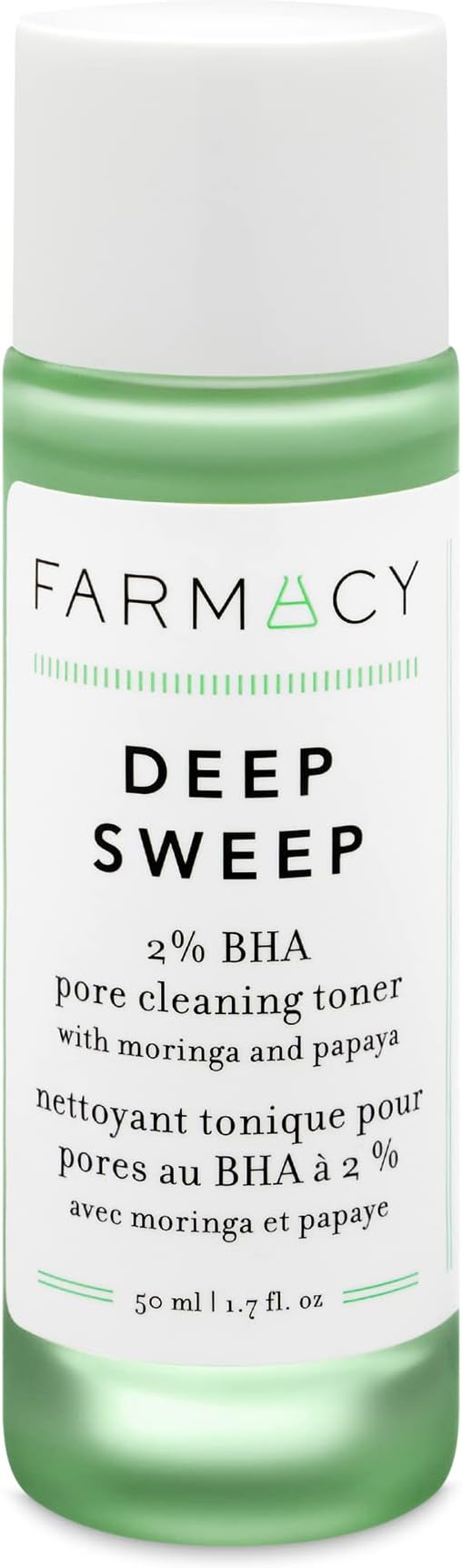 Farmacy 2% Salicylic Acid Toner for Face - Deep Sweep Gentle BHA Exfoliant for Oily Skin - Refines Texture with Papaya Enzymes & Moringa Water for a Healthy-Looking Complexion (50ml)