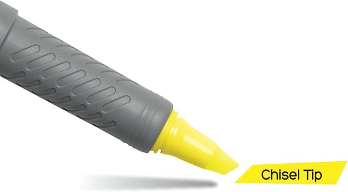 BIC Brite Liner Grip Highlighters, Chisel Tip (1.6 mm), Classic Yellow, 2-Count Pack, Best Highlighters for School Supplies and Office Supplies