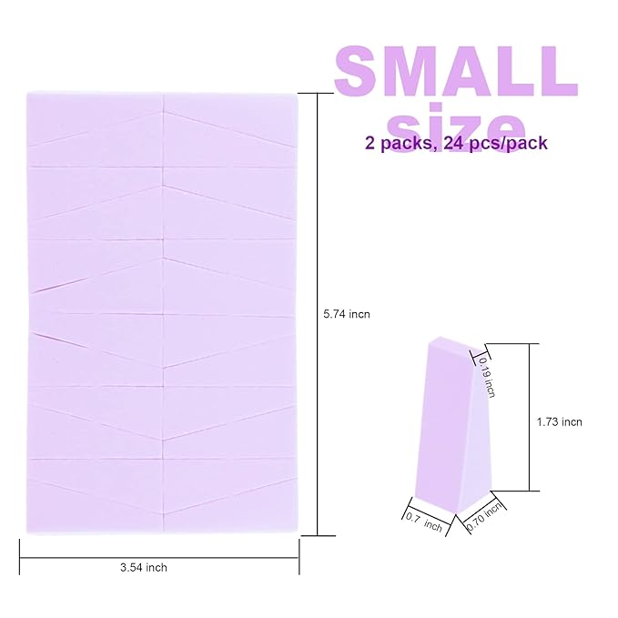 Teenitor Makeup Sponge Mini Applicator Wedges, 48 Pieces Cosmetic Wedges Beauty Blender Sponges, Wedge Beauty Sponge Disposable Makeup Applicator For Foundation Liquid Cream Latex Free