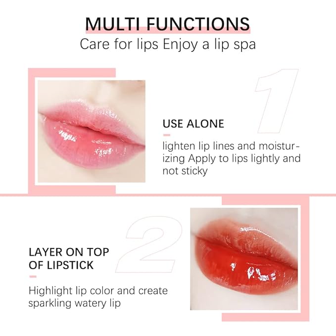 Fruit-Flavored No-Sticky Lip Gloss Balm for Hydrating and Nourishing Dry Lips