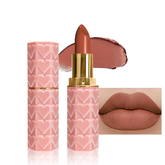 evpct 1Pcs Brown Lipstick, Silky Velvet Matte Lipstick Pack Sets for Women, Long Lasting Smudge Proof Lipstick Lip Stain Makeup Kit matte lipstick 24 hours original N04