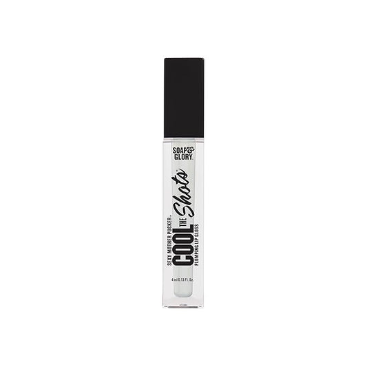 Soap & Glory SMP Cool The Shots Plumping Lip Gloss - Hydrating & Cooling Lip Plumper - Infused with Menthol & Vitamin E - High Shine, Glossy Finish - Vegan & Cruelty-Free - Clear (4ml)