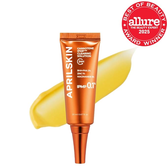 APRILSKIN Carrotene IPMP™ Clearing Solution || Quickly soothes troubled areas and helps clear blemishes | Formulated with BHA, AHA, Niacinamide & Zinc Oxide | Vegan, Cruelty-Free (0.67fl.oz.)