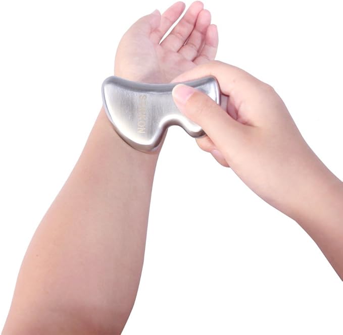 STICKON Stainless Steel Gua Sha Scraping Massage IASTM Soft Tissue Mobilization Tool (B Shape)