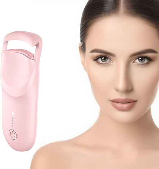 Heated Eyelash Curler - 6S Fast Safe Heating 24hrs Long Lasting Lash Lift to Style Natural EyelashesElectric Eyelash Curler with Heat Sensitive Silicone Pad, Type-C Rechargeable Mini Lash Curler