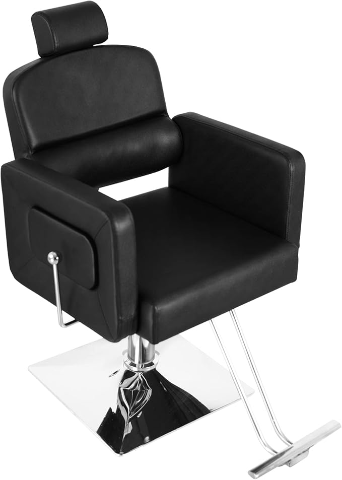 OmySalon Salon Chair for Hair Stylist, Reclining Barber Chair Hairdressing Styling Chair with Adjustable headrest, Beauty Shampoo Barbershop Furniture