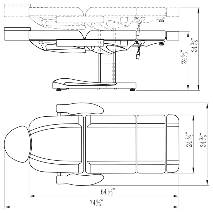 DIR Full Electrical Medical Aesthetic Chair Facial Beauty Bed Podiatry Doctors Office Chair with 3 Motors Ink