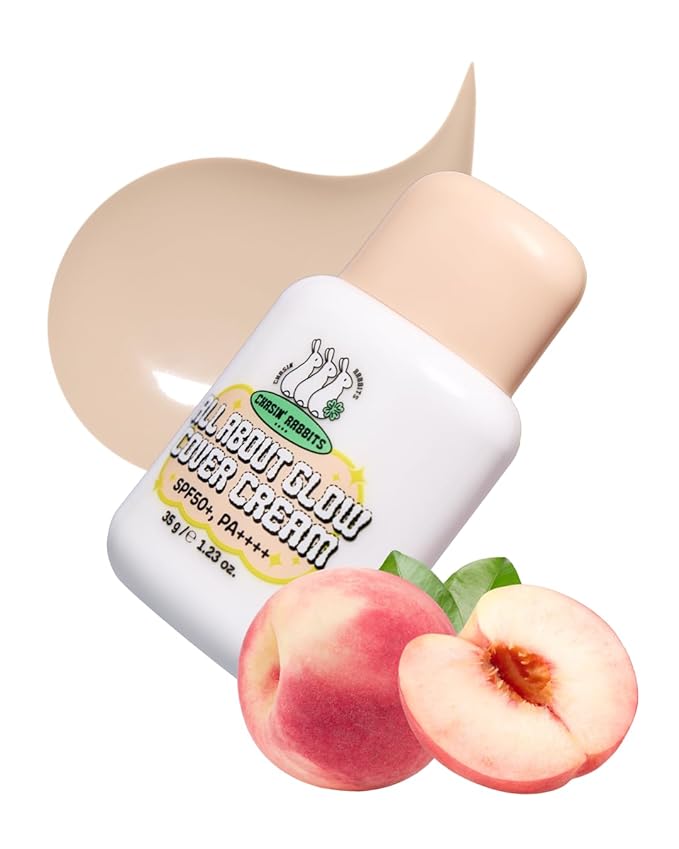 CHASIN' RABBITS All About Glow Cover Cream 1.23 Oz, Lightweight, Hydrating, Long-Lasting Radiance for a Flawless Glow, Smooth Skin Texture, Vegan, Korean Makeup