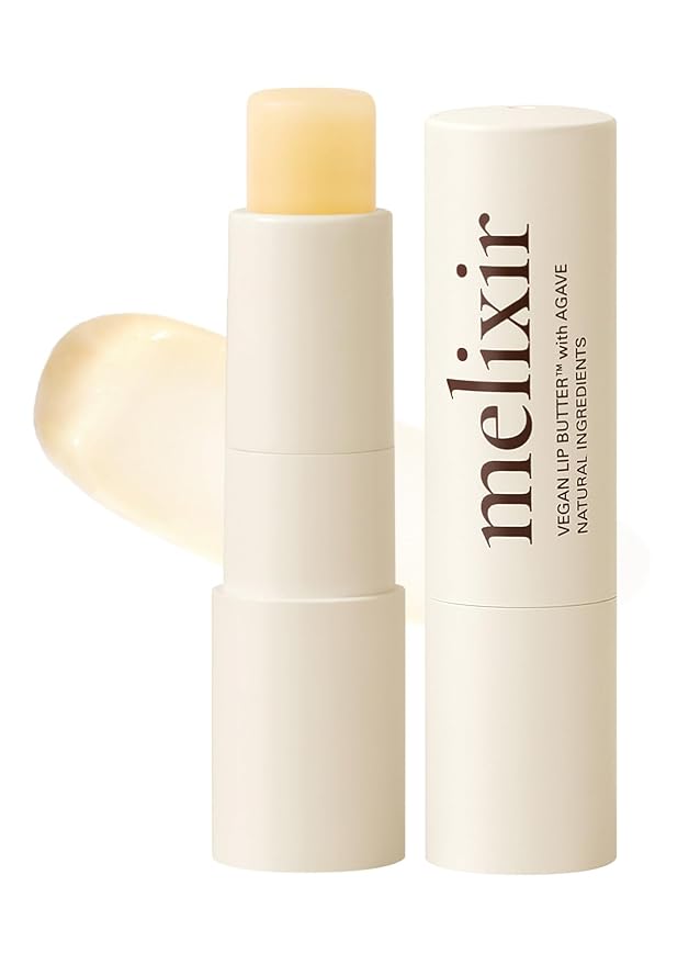 Melixir Vegan Lip Butter #01 Agave(Clear), Hydrating Tinted Lip Balm Stick, Bee-Free, Petrolatum-Free, Plant-Based With Shea Butter, Nourishing Care for Dry, Chapped Lips, Natural Finish