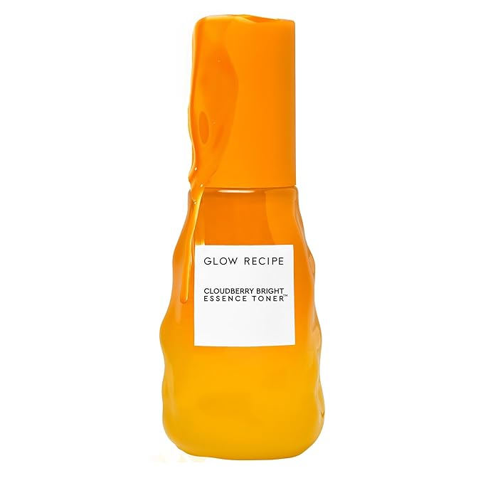 Glow Recipe Travel Size Cloudberry Brightening Toner + Essence Skincare-CoQ10 Face Toner to Strengthen Skin Barrier+Hydrating Rice Water, Vitamin C, E & 5% Glycerin to Soften & Even Skin Tone (30 ml)