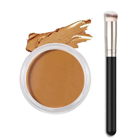 Kaely Cream Pot Concealer Full Coverage Set,Conceal Brighten Dark Circles,under Eye Brightener Color Correcting Concealer,Waterproof Foundation Palette with Brush,corrector de ojeras,Vegan Makeup,07