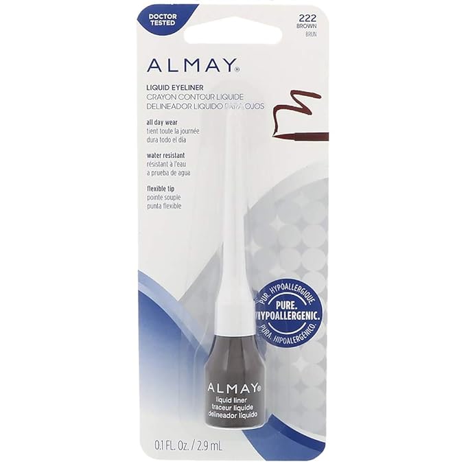 Almay Eyeliner Liquid Line, Brown [222], 0.1 oz (Pack of 3)