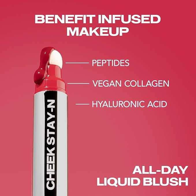 Sacheu Cheek STAY-N Liquid Blush for Cheeks — High Pigment, Buildable, Lightweight Cream Blush for Dewy & Radiant Flushed Cheeks — Long-lasting & Cruelty Free, Flirt Mode Duo