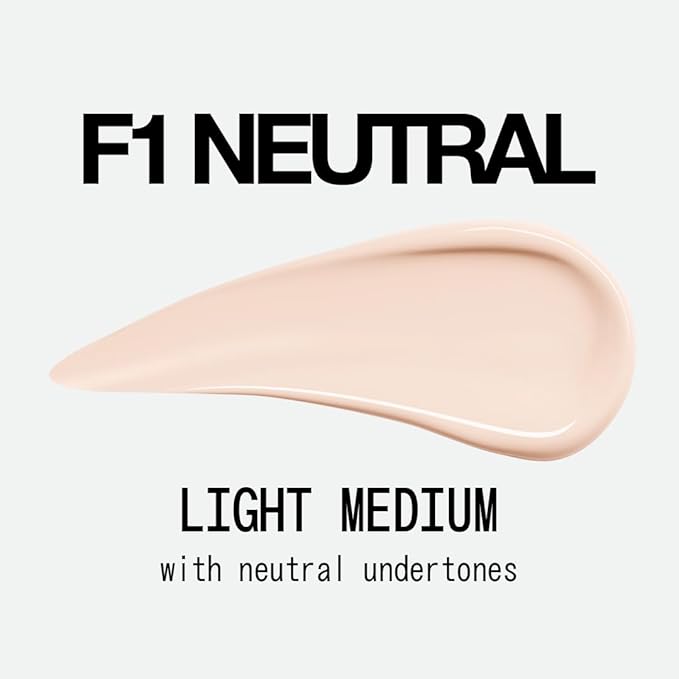 about-face THE PERFORMER Skin-Focused Foundation F1Neutral – Medium Coverage, Long-Wear, Breathable & Buildable Base – Clean, Vegan, Hydrating Formula with Blue Agave & Chlorella – 1.08oz