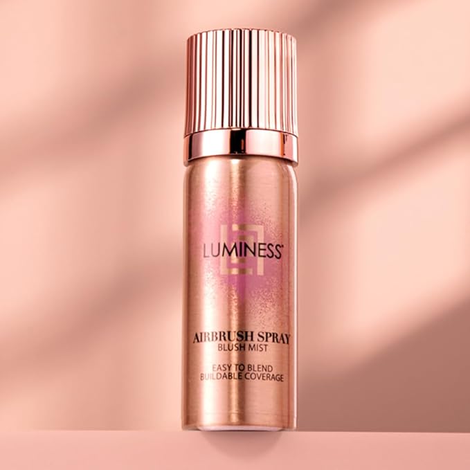 LUMINESS Airbrush Spray Blush Makeup - Fine Mist, Lightweight, Travel Size - Buildable Coverage for All Skin Tones, Natural Radiant Finish, Nourishing Formula with Vitamin E, Long-Lasting & Blendable