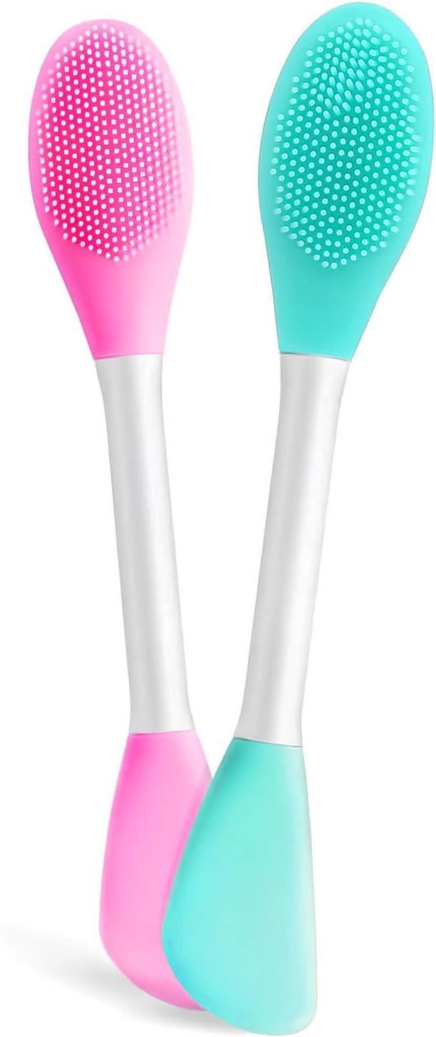 Face Scrubber,2 PCS Silicone Face Brush,Facial Cleansing Brush for Exfoliating,DIY Mask,Remove Blackheads,Deep Pore Cleansing