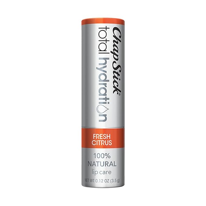 ChapStick Total Hydration (Fresh Citrus Flavor, 0.12 Ounce) Flavored Lip Balm Tube, Natural Age Defying Lip Care, Clinically Proven