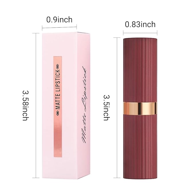 evpct Ruby Red Matte Creamy Lipstick for Women, Long Lasting Waterproof Velvet Lipstick, Lip Stick Crayon Buildable Blendable Creamy Color, Longwear Lip Makeup Cruelty-free 24 hours original labios 05