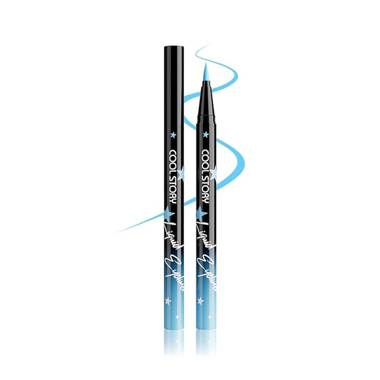 COOL STORY Liquid Eyeliner Waterproof Smudge Proof Eye Liner, 24H Long-Lasting, 0.6ml/0.02 fl.oz (Sky Blue)