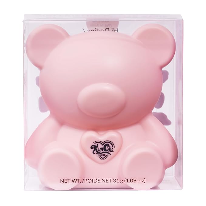 KimChi Chic Teddy Kim Palette - 17 Playful Eyeshadows, 2 Blushes, 2 Highlighters, Cruelty Free Makeup Palette, Girlfriend Pink 1.09oz