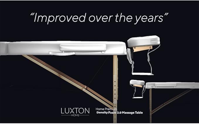 Luxton Home Premium Foam Massage Table Portable Foldable Massage Bed Height Adjustable, 72 Inches Long 27 Inches Wide Home Salon Spa Bed Tattoo Table with Accessories & Carrying Case, Easy Set Up