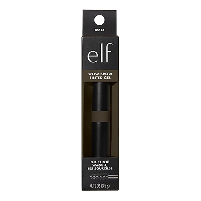 e.l.f. Wow Brow Gel, Volumizing, Buildable, Wax-Gel Hybrid, Creates Full, Voluminous-Looking Brows, Locks Brow Hairs In Place, Deep Brown
