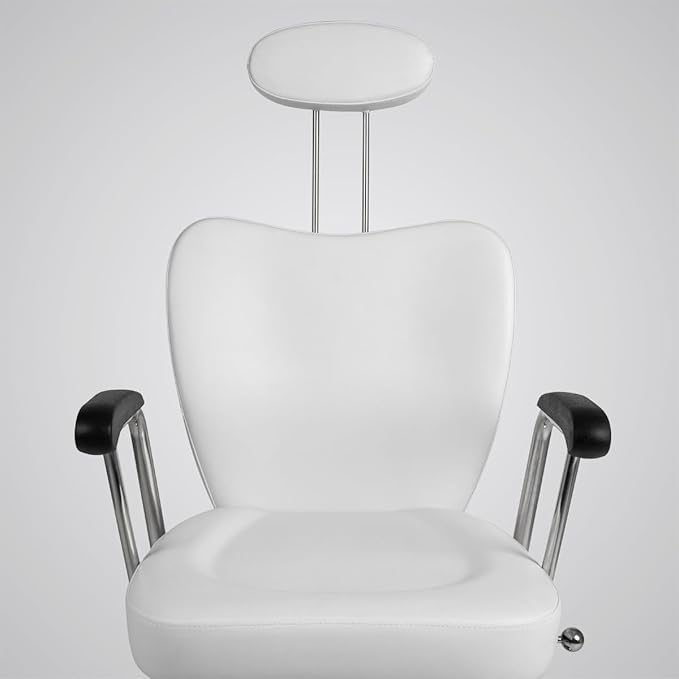 Milano All Purpose Salon Styling Chair in White | Reclining Hydraulic All Purpose Chair with Removable Headrest for Barber, Beauty & Threading | Minerva Beauty