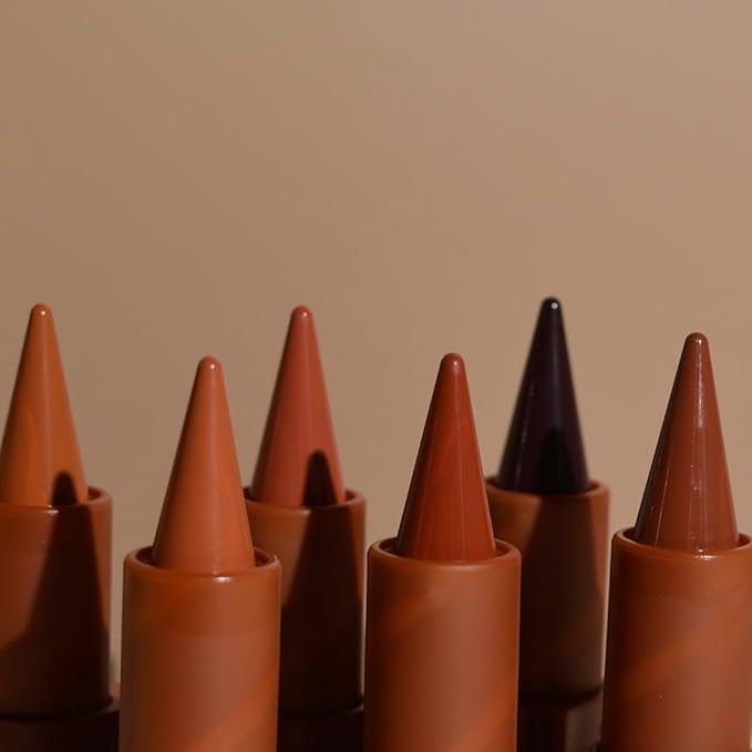 2-in-1 Gradient Lip Liner and Lipstick Lip Combo Set - Achieve Flawless Contour and Gradual Ombre Effect with Easy-to-Use Crayon Form and Cone Tip (08# Dark, 1 Count (Pack of 1))