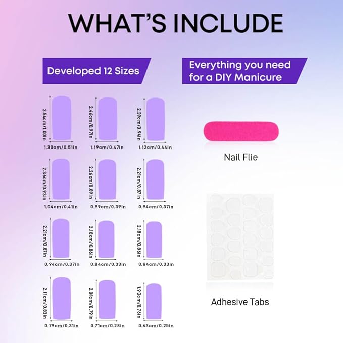 Pink French Fake Nails, Medium Rhinestone Square Bling White Glossy False Nail Tips, Artificial Luxury Finger Manicure for Women and Girls, 24pcs