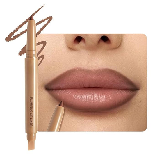 Saddle Brown Matte Lip Liner Pencil, Plump Lip Liners Long-Lasting Creamy Formula, With Silicone Smudger for Define Contours & Sculpting Lip, Waterproof Non-Staining Crayon Lip Liner 07#