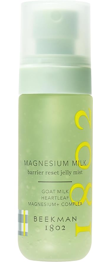 Beekman 1802 Magnesium Milk Barrier Reset Jelly Mist – Calms Skin Redness & Irritation, with Magnesium & Goat Milk, Fragrance Free, Cruelty Free, Safe for Sensitive Skin, 2.0 fl oz