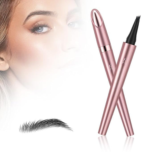 Microblading Eyebrow Pencil, 2026 New 3D Waterproof Eyebrow Pen, Four Tip Precision for Natural Gap Filling, Long-Lasting Eyebrow Makeup for Women (Black, 1 PCS)