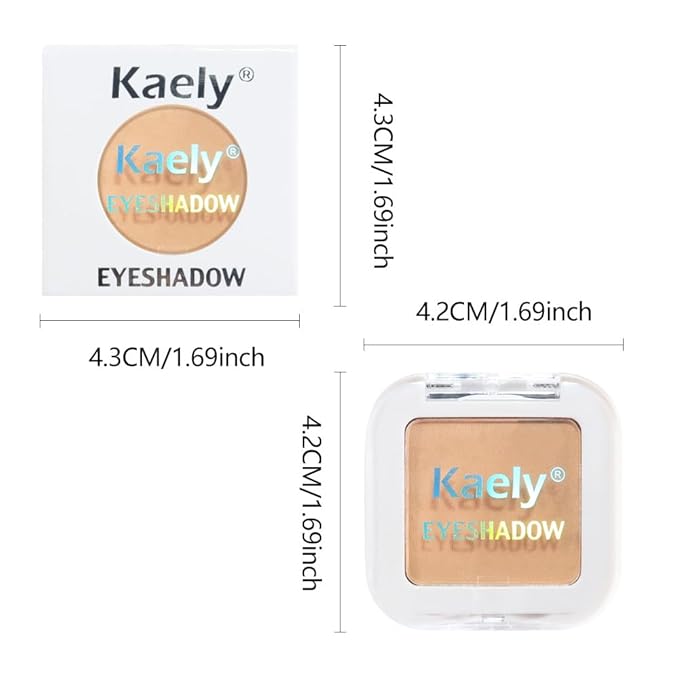 Kaely Pressed Single Eyeshadow Makeup, Light Nude Brown Matte Highly Pigmented Monochrome Eye Shadow Palette, Waterproof Neutral Powder Mini Eyeshadow, sombras para ojos, Lightweight Blendable, 13