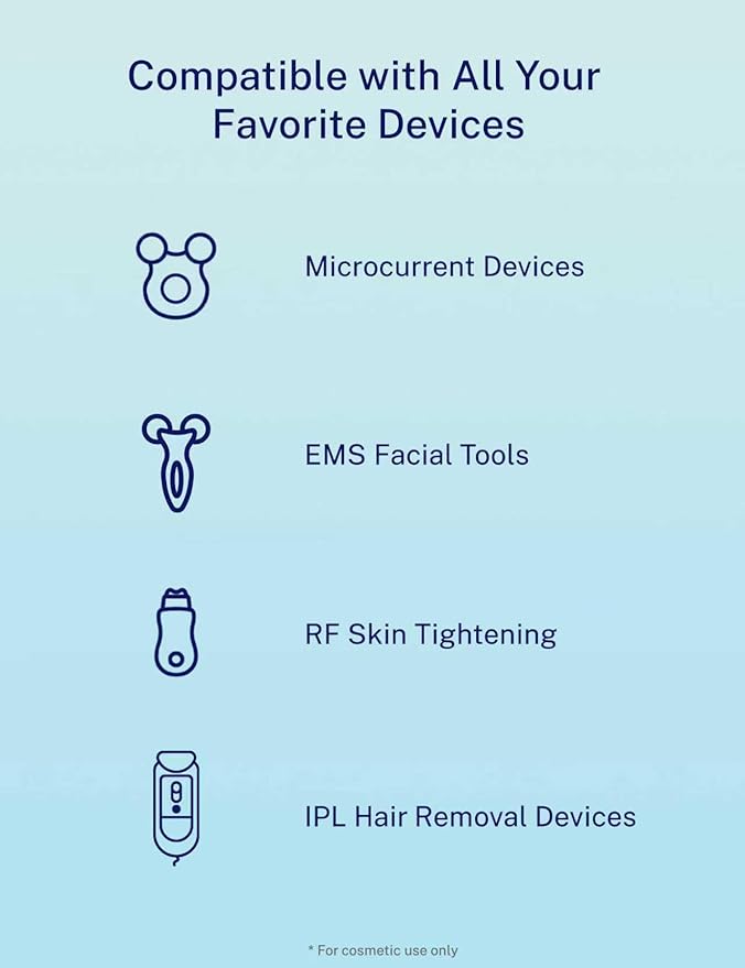 10oz Microcurrent Conductive Gel – Hydrating Gel with Hyaluronic Acid & Aloe Vera – Fragrance-Free, Paraben-Free, Non-Irritating – Safe for All Skin Types