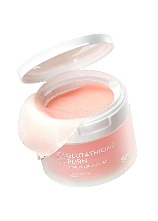 Snp PDRN+99% Glutathione+Niacinamide Facial Toner Pads | Treat Blemishes Exfoliating Pad | LHA, PHA Acne Pad | Bamboo & Vitamin C, E, Ferulic Acid Double-Sided Patch | Toner Pads Korean | 60 Sheets